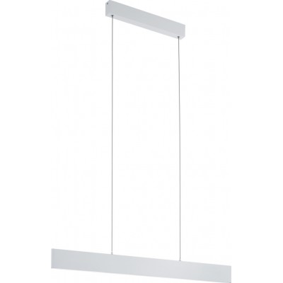 Hanging lamp Eglo Climene 21.5W 3000K Warm light. Extended Shape 150×95 cm. Living room and dining room. Modern and design Style. Aluminum and plastic. Aluminum, white and silver Color