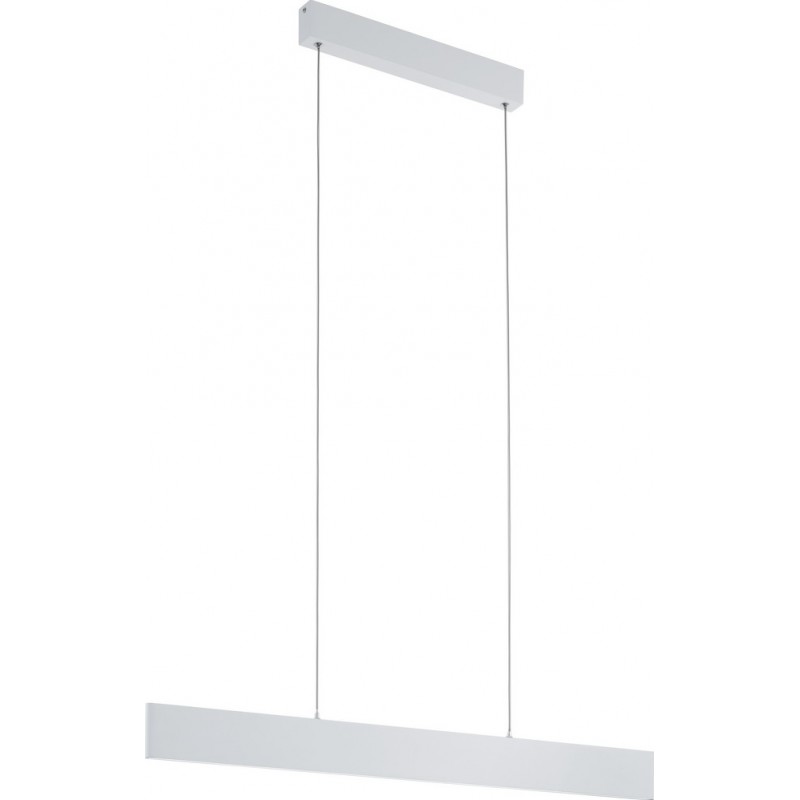 吊灯 Eglo Climene 21.5W 3000K 暖光. 拉长的 形状 150×95 cm. 客厅 和 饭厅. 现代的 和 设计 风格. 铝 和 塑料. 铝, 白色的 和 银 颜色
