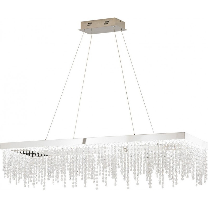 706,95 € Free Shipping | Hanging lamp Eglo Stars of Light Antelao 39W 4000K Neutral light. Extended Shape 150×115 cm. Living room, kitchen and dining room. Retro, vintage and classic Style. Steel and crystal. Plated chrome and silver Color