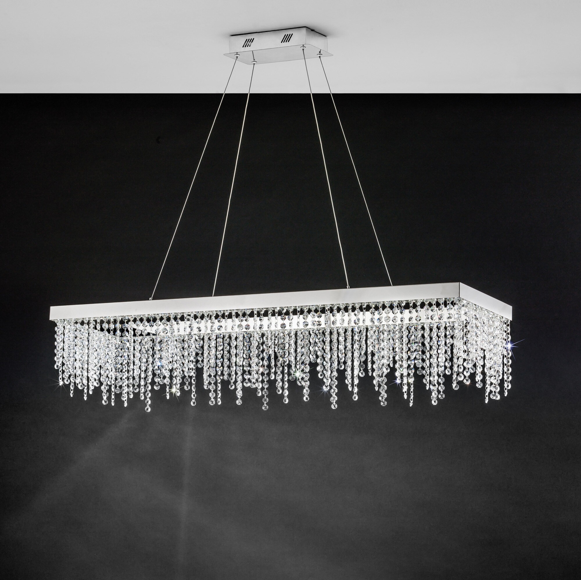 825,95 € Spedizione Gratuita | Lampada a sospensione Eglo Stars of Light Antelao 39W 4000K Luce neutra. 150×115 cm. Acciaio e cristallo. Colore cromato e argento