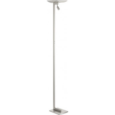 234,95 € Free Shipping | Floor lamp Eglo Benamor 18.5W 3000K Warm light. Cubic Shape 185×25 cm. Living room, dining room and bedroom. Modern, sophisticated and design Style. Steel and glass. Nickel and matt nickel Color