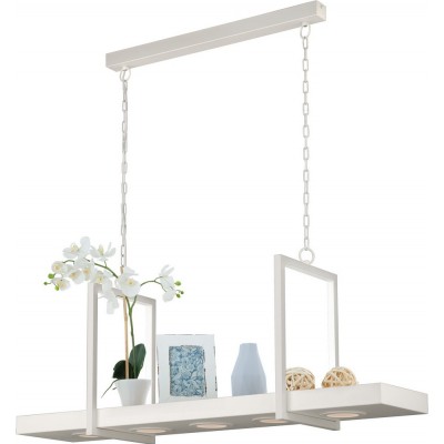 404,95 € Free Shipping | Hanging lamp Eglo Calamona 36W 3000K Warm light. Extended Shape 115×110 cm. Living room and dining room. Modern and design Style. Steel and plastic. White Color