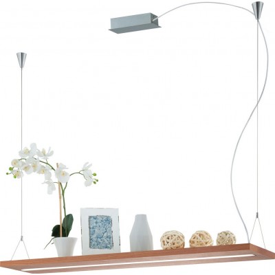 Hanging lamp Eglo Monroy 28W 3000K Warm light. Extended Shape 150×116 cm. Living room and dining room. Modern and design Style. Steel, wood and plastic. White, brown, nickel, matt nickel and silver Color