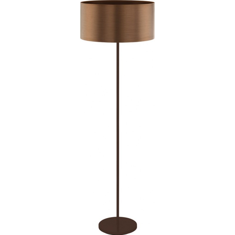 139,95 € Free Shipping | Floor lamp Eglo Stars of Light Saganto 1 60W Cylindrical Shape Ø 45 cm. Living room, dining room and bedroom. Modern, sophisticated and design Style. Steel and plastic. Copper, golden and brown Color