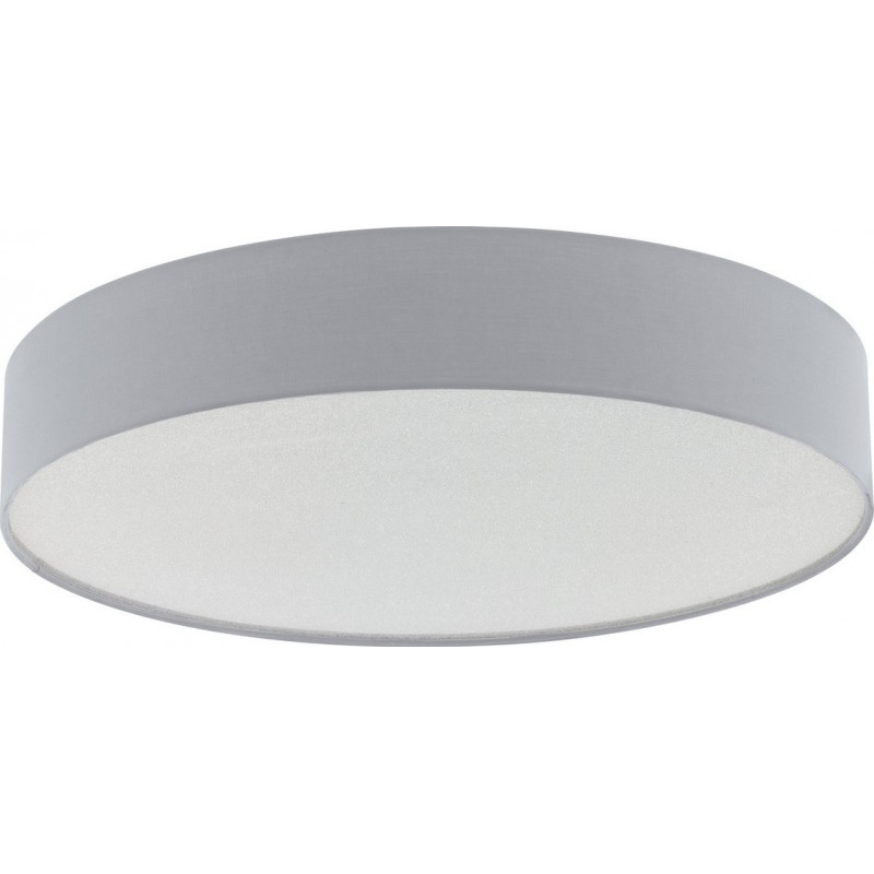 Indoor ceiling light Eglo Escorial 40W 3000K Warm light. Round Shape Ø 57 cm. Living room and bedroom. Design Style. Steel, crystal and textile. White and gray Color