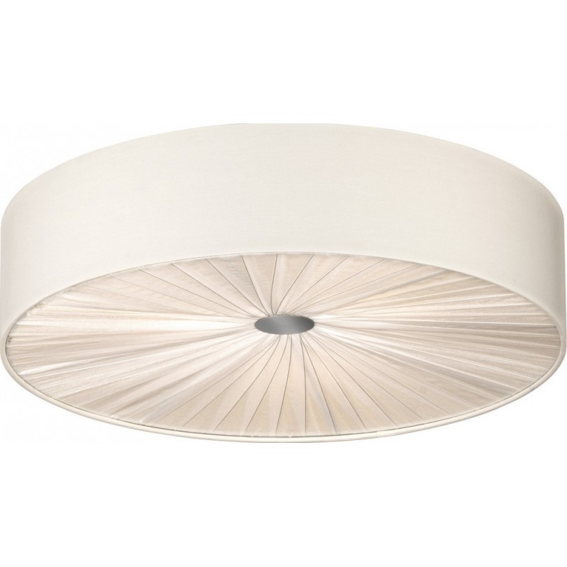 Indoor ceiling light Eglo Fungino 180W Cylindrical Shape Ø 57 cm. Living room and dining room. Design Style. Steel and textile. White, nickel and matt nickel Color