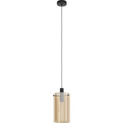 75,95 € Free Shipping | Hanging lamp Eglo Stars of Light Polverara 40W Cylindrical Shape Ø 18 cm. Living room and dining room. Modern, sophisticated and design Style. Steel. Orange and black Color
