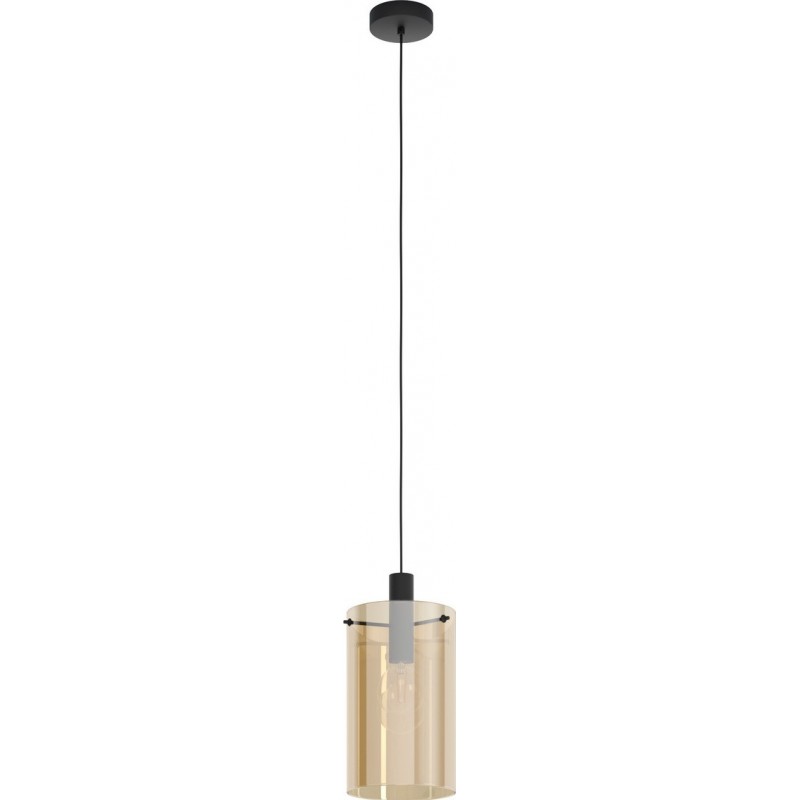 69,95 € Free Shipping | Hanging lamp Eglo Stars of Light Polverara 40W Cylindrical Shape Ø 18 cm. Living room and dining room. Modern, sophisticated and design Style. Steel. Orange and black Color