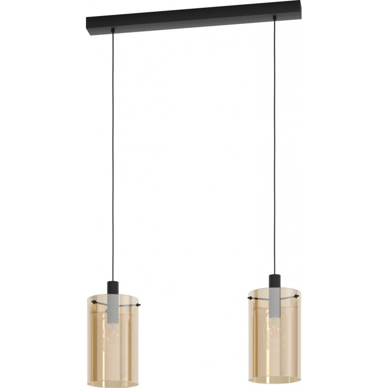 139,95 € Free Shipping | Hanging lamp Eglo Stars of Light Polverara 80W Extended Shape 150×75 cm. Living room and dining room. Modern, sophisticated and design Style. Steel. Orange and black Color