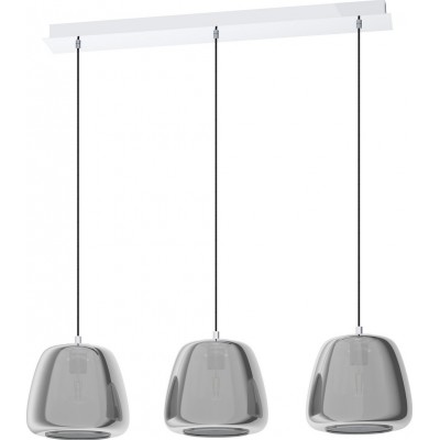 吊灯 Eglo Stars of Light Albarino 120W 拉长的 形状 150×87 cm. 客厅 和 饭厅. 现代的, 复杂的 和 设计 风格. 钢. 镀铬, 黑色的, 透明黑色 和 银 颜色
