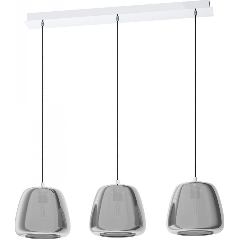 214,95 € Free Shipping | Hanging lamp Eglo Stars of Light Albarino 120W Extended Shape 150×87 cm. Living room and dining room. Modern, sophisticated and design Style. Steel. Plated chrome, black, transparent black and silver Color