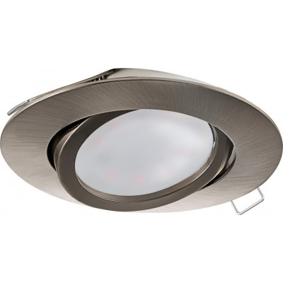 16,95 € Free Shipping | Recessed lighting Eglo Tedo 5W Ø 8 cm. Aluminum. Nickel and matt nickel Color