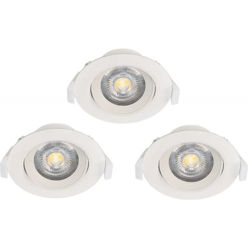 31,95 € Free Shipping | Recessed lighting Eglo Sartiano 15W 3000K Warm light. Round Shape Ø 9 cm. Modern Style. Plastic. White Color