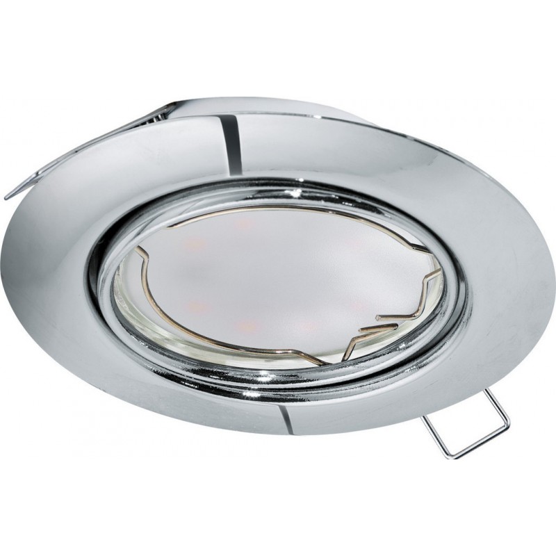 14,95 € Free Shipping | Recessed lighting Eglo Peneto 15W Round Shape Ø 8 cm. Sophisticated Style. Steel. Plated chrome and silver Color