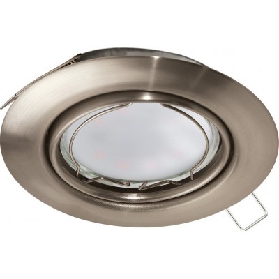 45,95 € Free Shipping | Recessed lighting Eglo Peneto 15W Round Shape Ø 8 cm. Sophisticated Style. Steel. Nickel and matt nickel Color