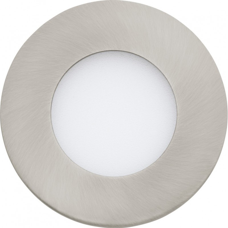 Recessed lighting Eglo Fueva 1 2.7W 3000K Warm light. Round Shape Ø 8 cm. Kitchen and bathroom. Modern Style. Metal casting and plastic. White, nickel and matt nickel Color