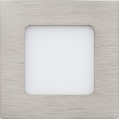 室内嵌入式照明 Eglo Fueva 1 2.7W 3000K 暖光. 正方形 形状 9×9 cm. 厨房 和 浴室. 现代的 风格. 金属 和 塑料. 白色的, 镍 和 亚光镍 颜色