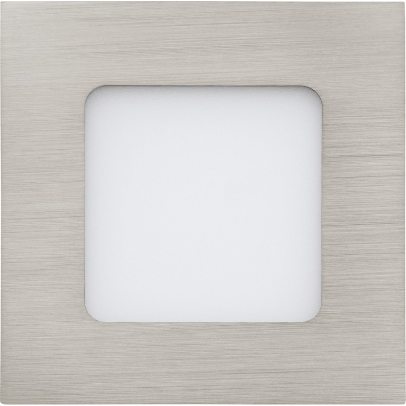 Recessed lighting Eglo Fueva 1 2.7W 3000K Warm light. Square Shape 9×9 cm. Kitchen and bathroom. Modern Style. Metal casting and plastic. White, nickel and matt nickel Color