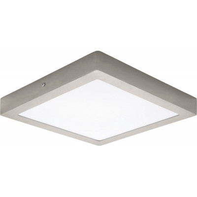 Ceiling lamp Eglo Fueva 1 22W 3000K Warm light. Square Shape 30×30 cm. Modern Style. Metal casting and Plastic. White, nickel and matt nickel Color