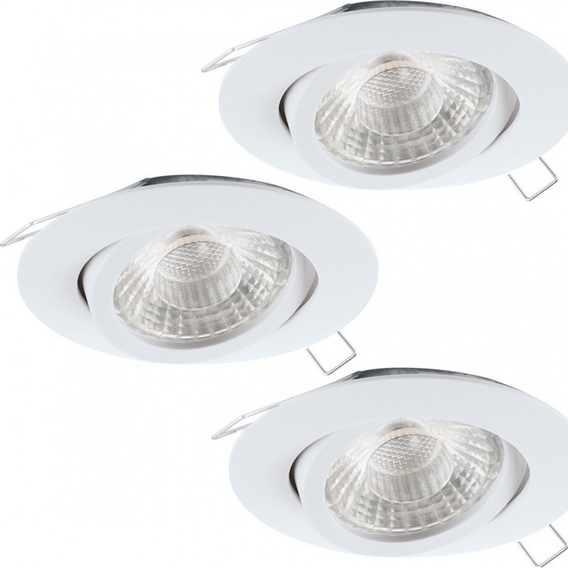 13,95 € Free Shipping | Recessed lighting Eglo Tedo 1 15W Round Shape Ø 8 cm. Modern Style. Aluminum. White Color