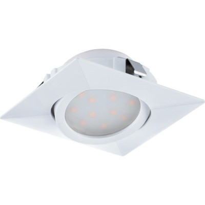 19,95 € Free Shipping | Recessed lighting Eglo Pineda 6W 3000K Warm light. Square Shape 8×8 cm. Modern Style. Plastic. White Color