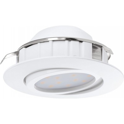 23,95 € Free Shipping | Recessed lighting Eglo Pineda 6W 3000K Warm light. Round Shape Ø 8 cm. Sophisticated Style. Plastic. White Color