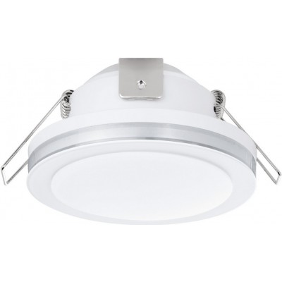 21,95 € Free Shipping | Recessed lighting Eglo Pineda 1 6W 3000K Warm light. Round Shape Ø 8 cm. Sophisticated Style. Steel and plastic. White Color