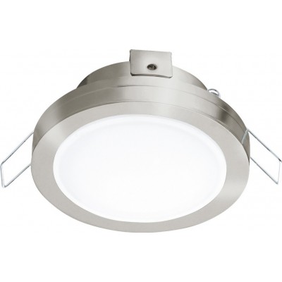 Recessed lighting Eglo Pineda 1 6W 3000K Warm light. Round Shape Ø 8 cm. Sophisticated Style. Steel and plastic. White, nickel and matt nickel Color
