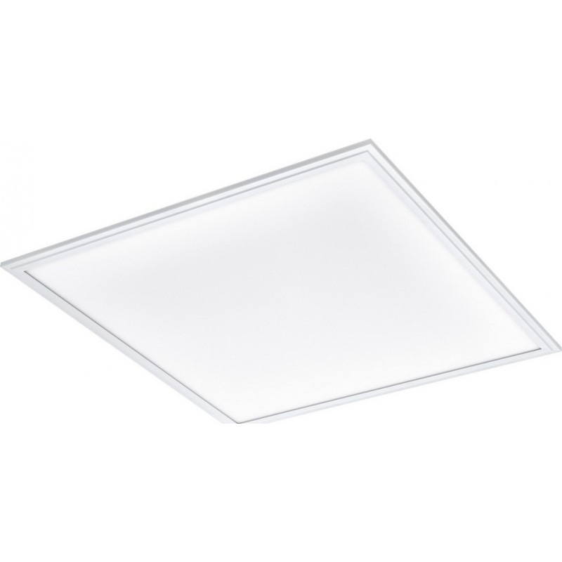 89,95 € Free Shipping | LED panel Eglo Salobrena 1 40W LED 4000K Neutral light. Square Shape 60×60 cm. Lattice light fixture Modern Style. Aluminum and plastic. White Color