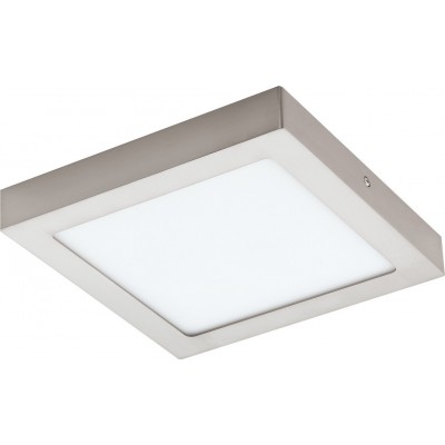 49,95 € Envío gratis | Plafón de interior Eglo Fueva C 15.5W 2700K Luz muy cálida. 23×23 cm. Metal y plástico. Color blanco, níquel y níquel mate