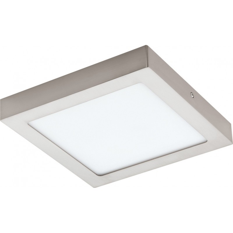 49,95 € Free Shipping | Indoor ceiling light Eglo Fueva C 15.5W 2700K Very warm light. Square Shape 23×23 cm. Kitchen and bathroom. Design Style. Metal casting and plastic. White, nickel and matt nickel Color