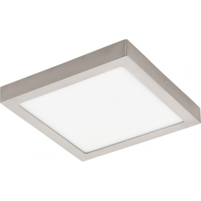 室内顶灯 Eglo Fueva C 21W 2700K 非常温暖的光. 正方形 形状 30×30 cm. 厨房 和 浴室. 设计 风格. 金属 和 塑料. 白色的, 镍 和 亚光镍 颜色