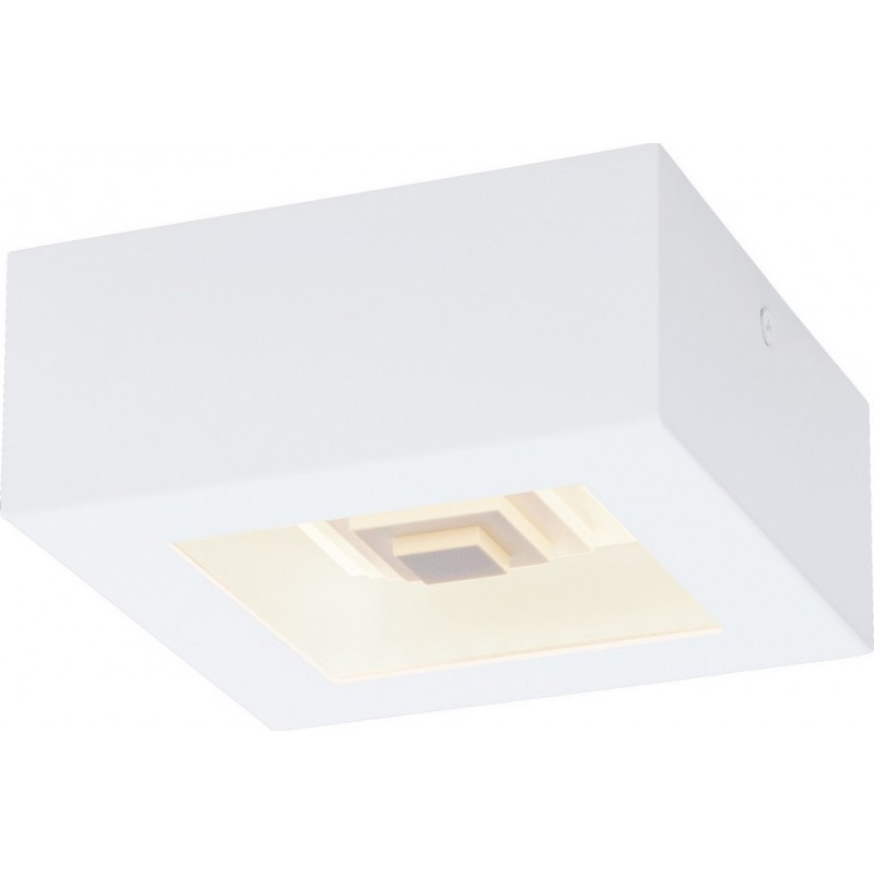 39,95 € 免费送货 | 吸顶灯 Eglo Ferreros 6.5W 3000K 暖光. 立方体 形状 14×14 cm. 厨房 和 浴室. 设计 风格. 钢 和 塑料. 白色的 颜色