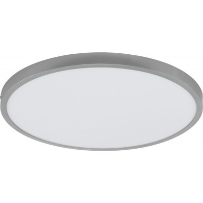 152,95 € Free Shipping | LED panel Eglo Fueva 1 25W LED 3000K Warm light. Round Shape Ø 50 cm. Modern Style. Aluminum and plastic. White and silver Color