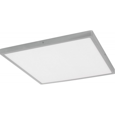 LED-Panel Eglo Fueva 1 27W LED 3000K Warmes Licht. Quadratische Gestalten 60×60 cm. Modern Stil. Aluminium und Plastik. Weiß und silber Farbe