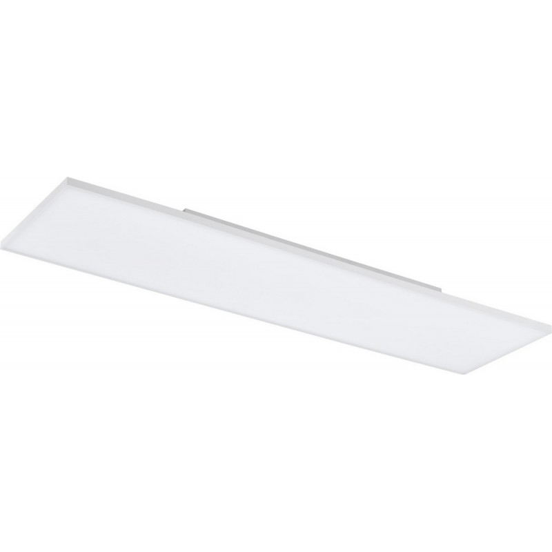 159,95 € Free Shipping | Ceiling lamp Eglo Turcona 33W 3000K Warm light. Extended Shape 120×30 cm. Modern Style. Steel and Plastic. White and satin Color