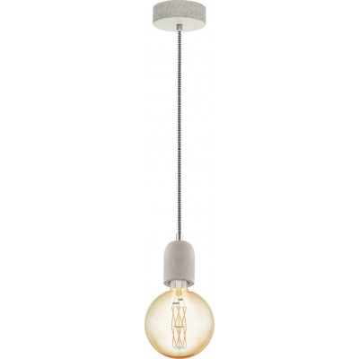 29,95 € Free Shipping | Hanging lamp Eglo Yorth 60W Spherical Shape Ø 11 cm. Living room, kitchen and dining room. Retro and vintage Style. Steel. Gray Color