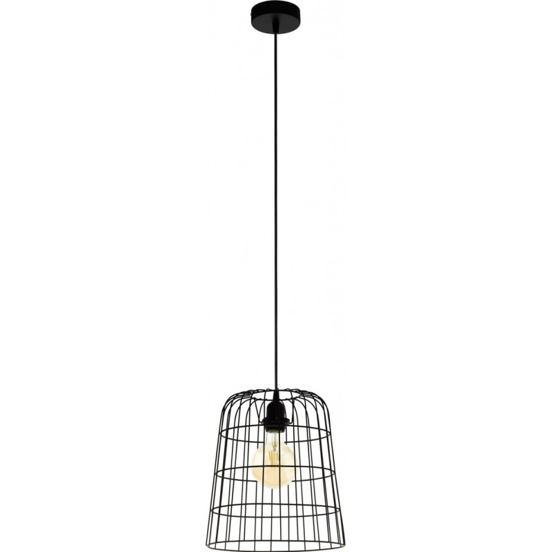 Подвесной светильник Eglo Longburgh 60W Цилиндрический Форма Ø 27 cm. Гостинная, кухня и столовая. Ретро и винтаж Стиль. Стали. Чернить Цвет
