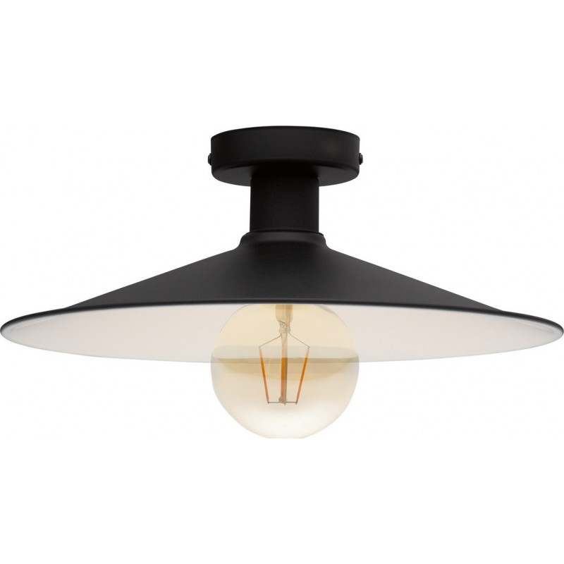 Indoor ceiling light Eglo Broughton 40W Round Shape Ø 36 cm. Kitchen. Classic Style. Steel. Beige and black Color