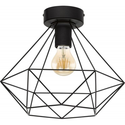 Lámpara de techo Eglo Tarbes 60W Forma Piramidal Ø 32 cm. Estilo diseño. Acero. Color negro