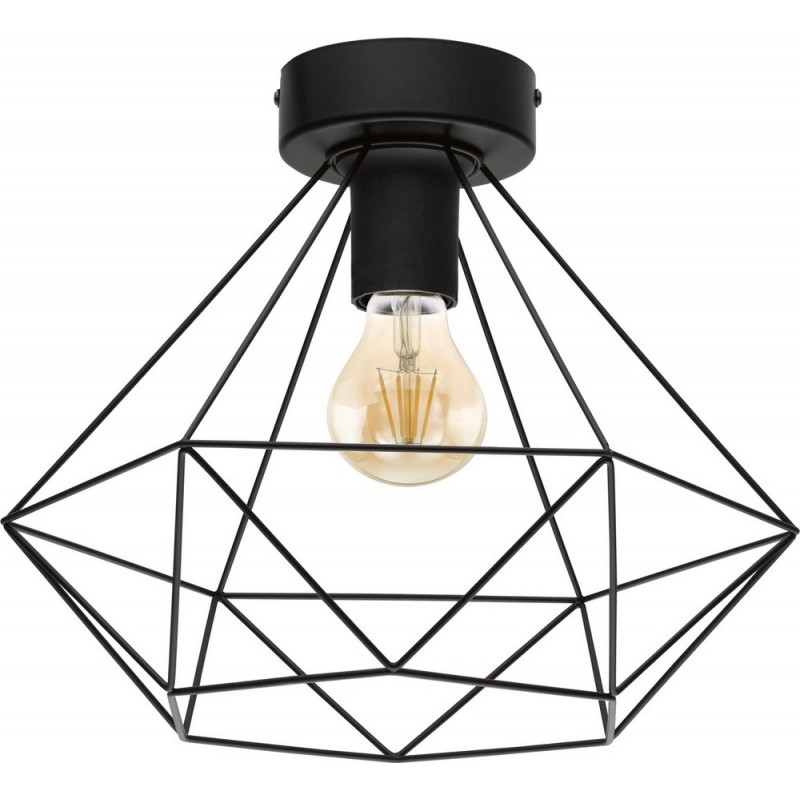 39,95 € Free Shipping | Ceiling lamp Eglo Tarbes 60W Pyramidal Shape Ø 32 cm. Design Style. Steel. Black Color