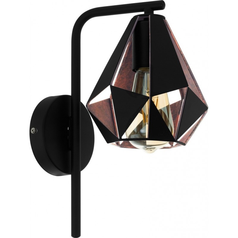 54,95 € Free Shipping | Indoor wall light Eglo Carlton 4 60W Pyramidal Shape 32×16 cm. Bedroom and lobby. Modern, sophisticated and design Style. Steel. Copper, old copper, golden and black Color