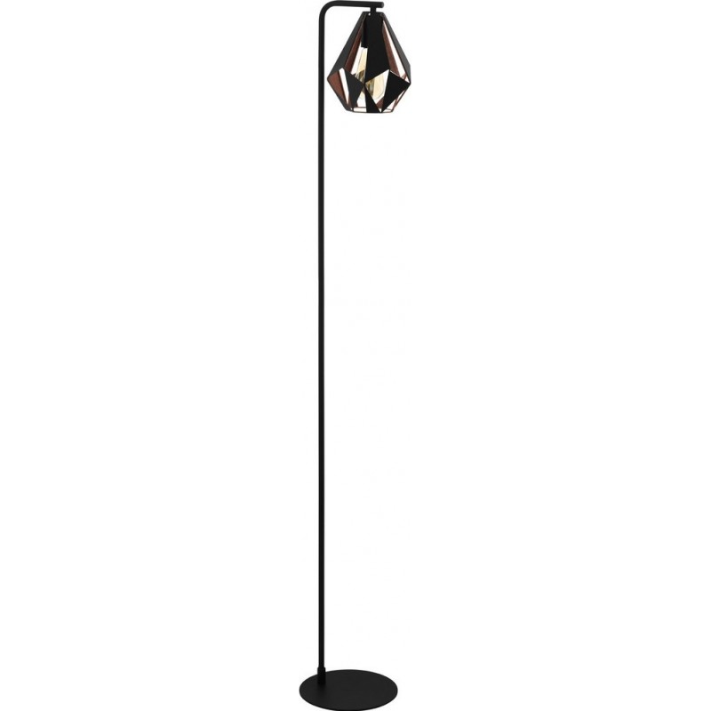 85,95 € Free Shipping | Floor lamp Eglo Carlton 4 60W Pyramidal Shape 151×24 cm. Living room, dining room and bedroom. Modern, sophisticated and design Style. Steel. Copper, old copper, golden and black Color