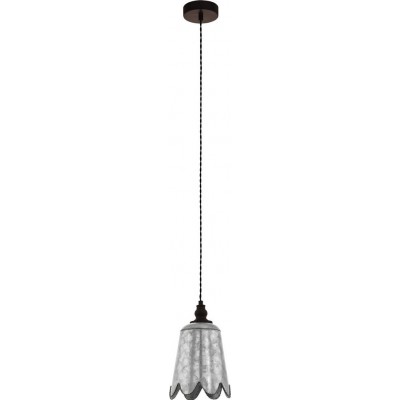 Hanging lamp Eglo Karhold 60W Conical Shape Ø 18 cm. Living room, kitchen and dining room. Retro and vintage Style. Steel. Brown, antique brown and zinc Color