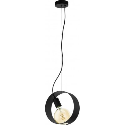 55,95 € Бесплатная доставка | Подвесной светильник Eglo Maidenhead 4W Сферический Форма 110×24 cm. Гостинная и столовая. Ретро, винтаж и дизайн Стиль. Стали. Чернить Цвет
