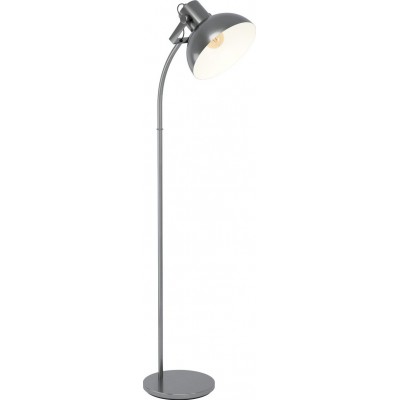 Floor lamp Eglo Lubenham 1 28W Conical Shape 160×48 cm. Living room, dining room and bedroom. Modern and cool Style. Steel. Cream, nickel and old nickel Color