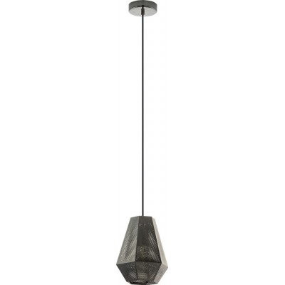 69,95 € Kostenloser Versand | Hängelampe Eglo Chiavica 28W Pyramidal Gestalten Ø 20 cm. Wohnzimmer und esszimmer. Retro und jahrgang Stil. Stahl. Schwarz und nickel Farbe