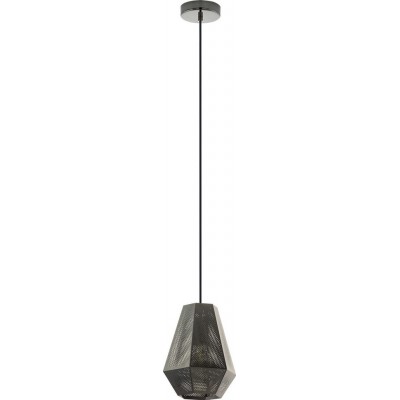 85,95 € Free Shipping | Hanging lamp Eglo Chiavica 28W Pyramidal Shape Ø 20 cm. Living room and dining room. Retro and vintage Style. Steel. Black and nickel Color
