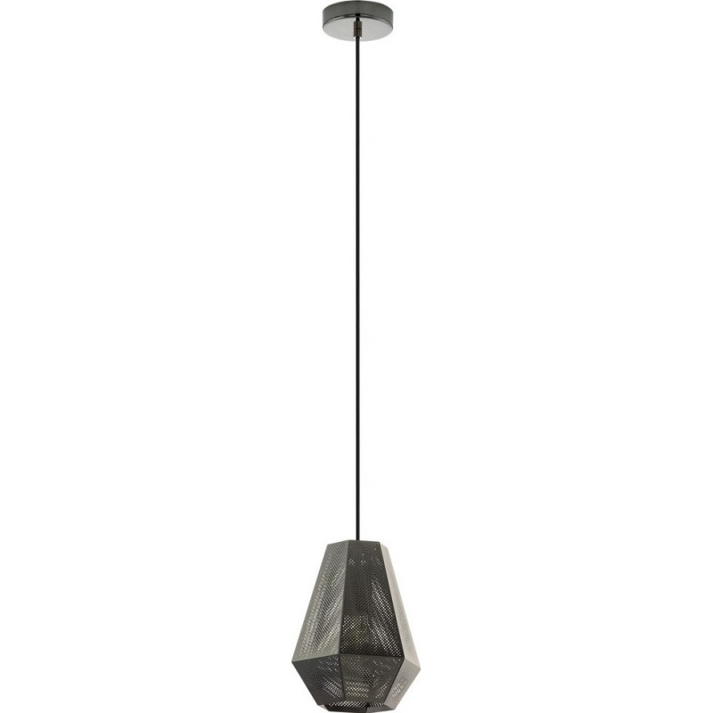 69,95 € Free Shipping | Hanging lamp Eglo Chiavica 28W Pyramidal Shape Ø 20 cm. Living room and dining room. Retro and vintage Style. Steel. Black and nickel Color