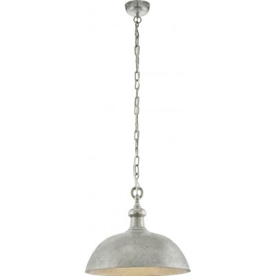 374,95 € Free Shipping | Hanging lamp Eglo Easington 60W Conical Shape Ø 50 cm. Living room, kitchen and dining room. Retro and vintage Style. Steel. Nickel Color